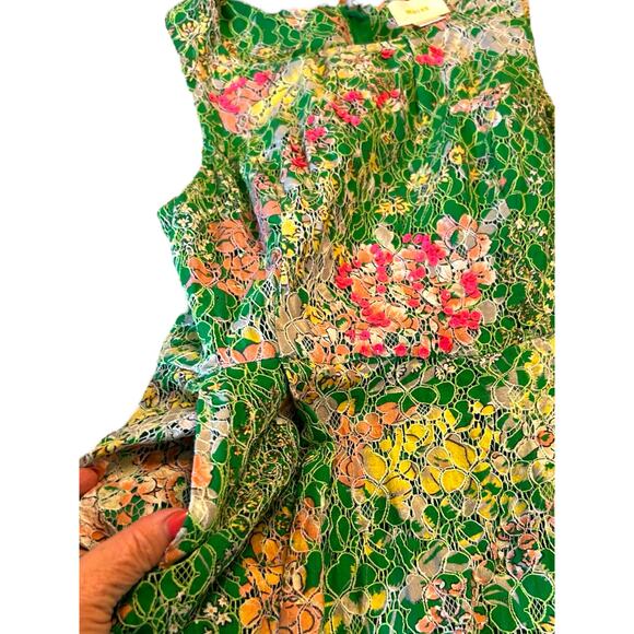 Anthropologie Maeve Verbena Green and Pink Floral Dress - Size 4 - Picture 8 of 16